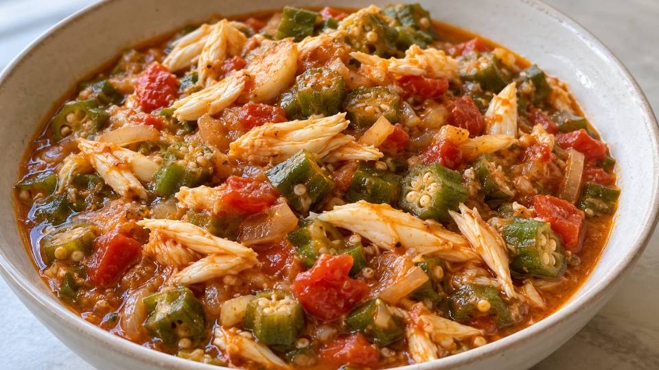 Sauce gombo au crabe