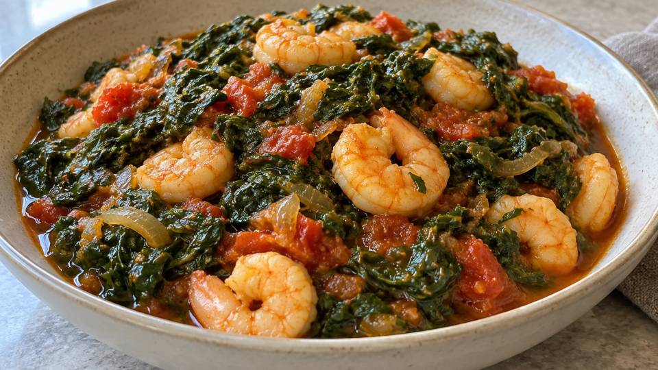Gboma aux crevettes