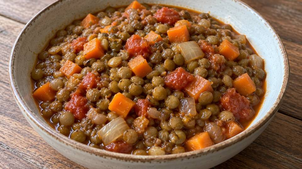 Lentilles mijotées